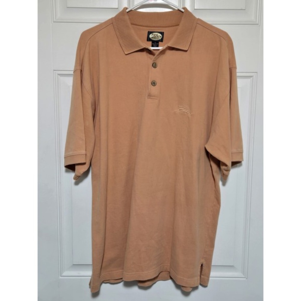 Tommy Bahama Polo Shirt Mens‎ Size Medium Orange 100% Cotton